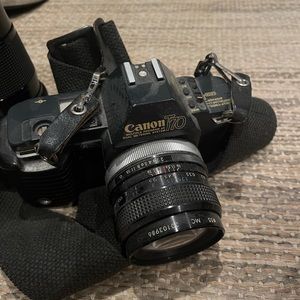 Canon T70 film camera + lenses